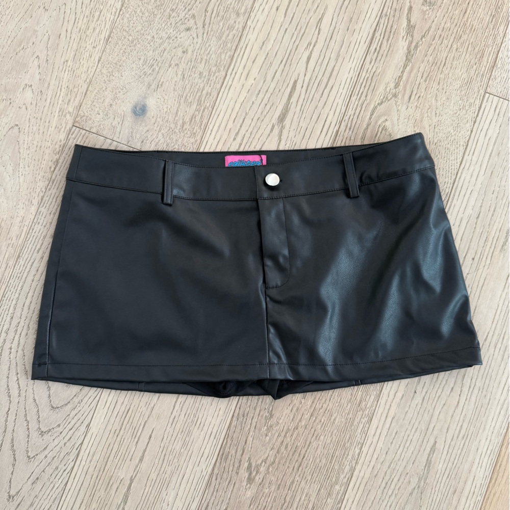 Edikted Black Faux Leather Top